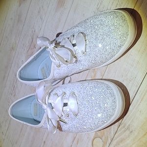 Kate Spade Keds Glitter Bride Wedding Sneakers sz. 8.5